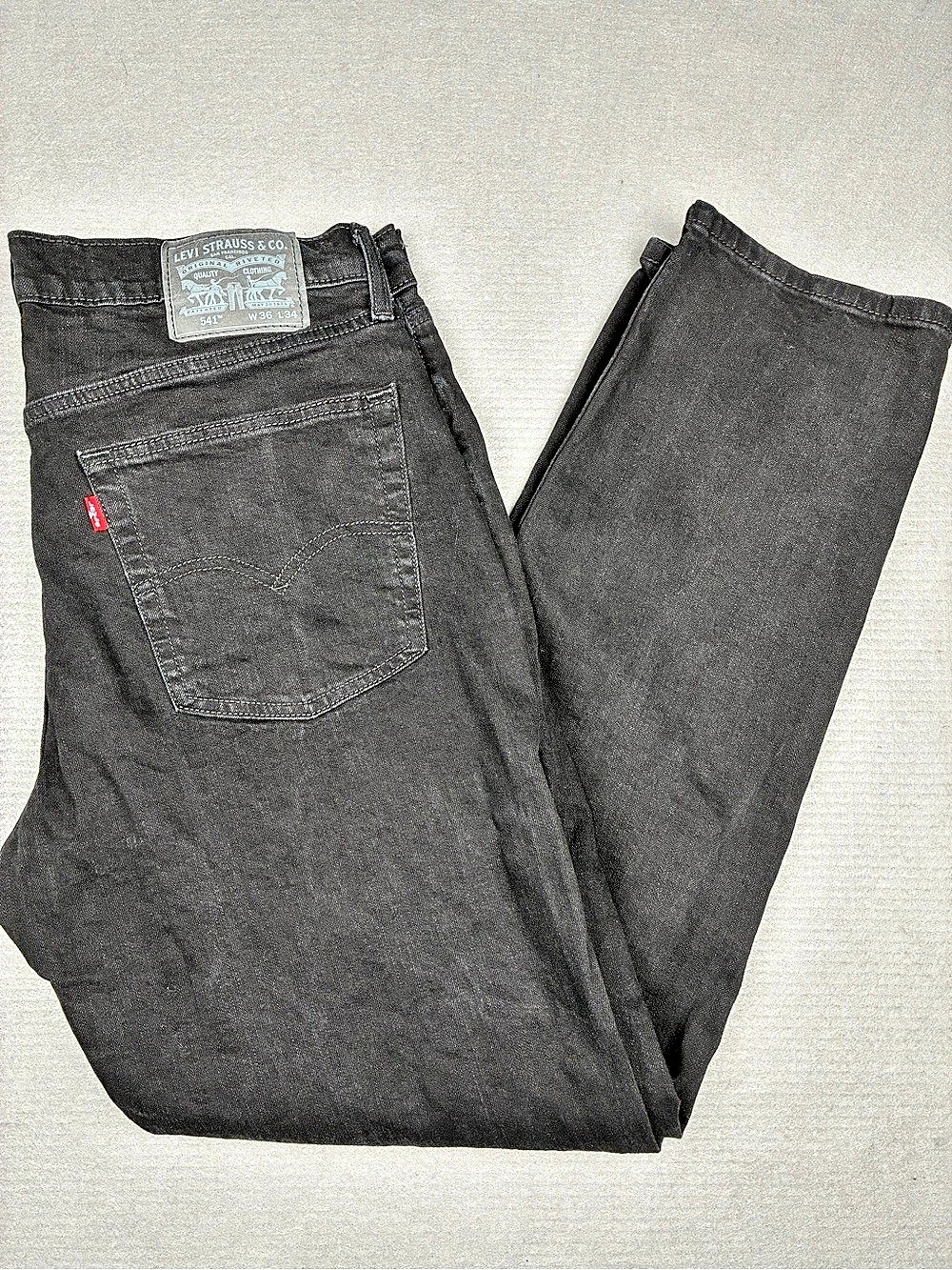 Levis 541 Athletic Taper Black Jeans Mens 36x34 Denim Pants